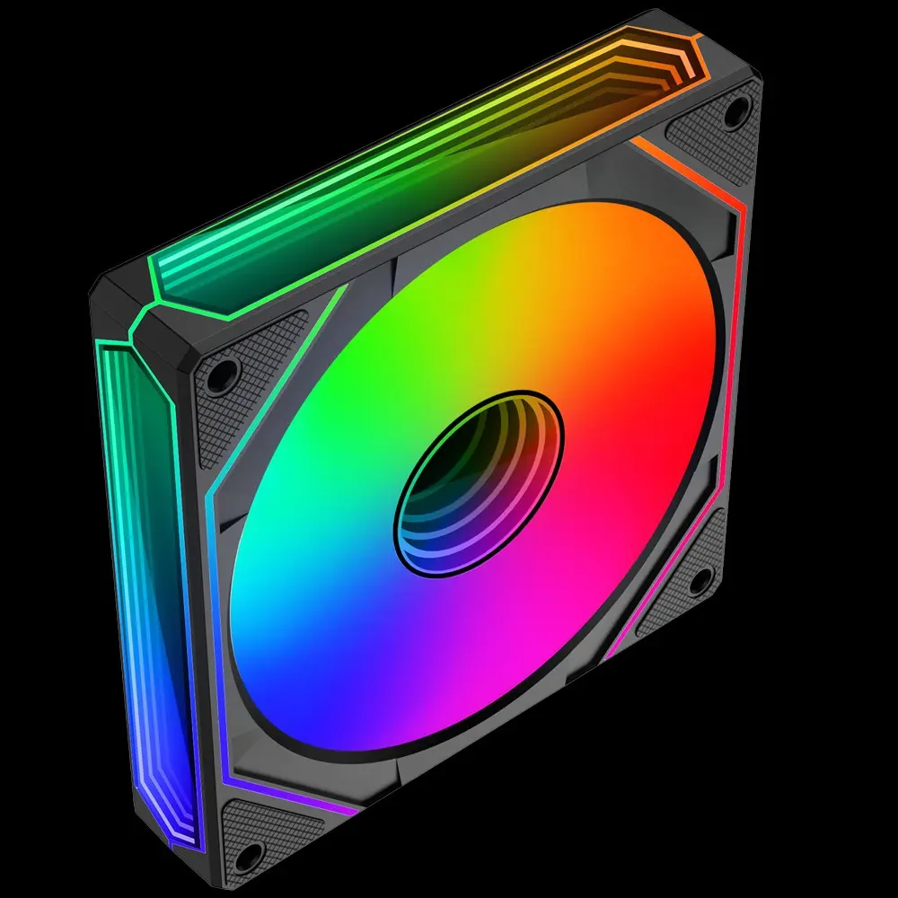 AEiTTO 120mm ARGB 3-side Infinity Mirror Case Fan, High Airflow Silent PWM Cooling Fan for Gaming & Custom Desktop PCs, 29 LEDs, 1600RPM, 61.5CFM, Computer Components
