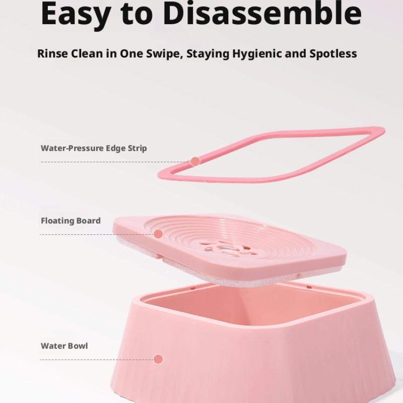 Pet Water Bowl Slow-Sip No Spill No Bloating slobber stopper water bowl Large Capacity pet  supplies messy drinker smart