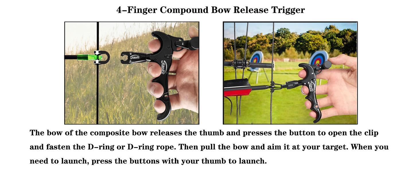 JianZD 3-Finger Thumb Bow Release, Adjustable Sensitivity & 360° Rotatable Head, Aluminum Alloy for Target Shooting,For Compound Bow Precision Archery Release Aids Three Finger Grip Alloy Construction Durable alloy material JianZD 3-Finger Thumb Bow Release, Adjustable Sensitivity & 360° Rotatable Head, Aluminum Alloy for Target Shooting,For Compound Bow Precision Archery Release Aids Three Finger Grip Alloy Construction Durable alloy material