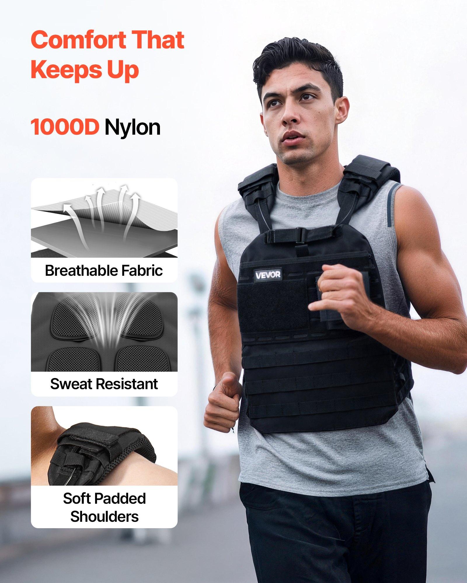 VEVOR Weighted Vest, Body Weight Vest with Shoulder Pad, and Reflective Stripe, Exercise Set for Men Women, Workout Equipment for Strength Training, Running, Jogging, Fitness, Muscle Building VEVOR Weighted Vest, Body Weight Vest with Shoulder Pad, and Reflective Stripe, Exercise Set for Men Women, Workout Equipment for Strength Training, Running, Jogging, Fitness, Muscle Building