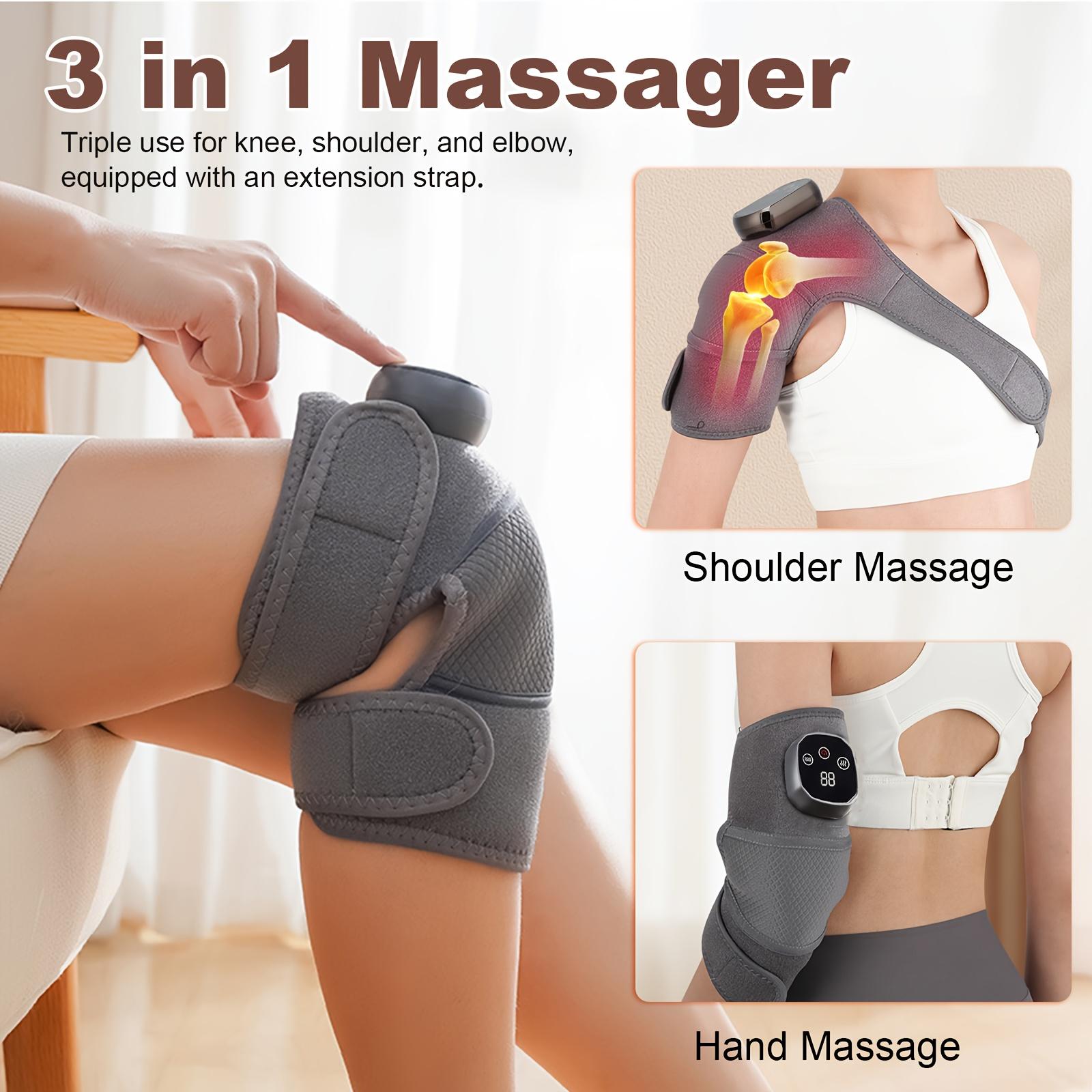 3-in-1 Heated Shoulder & Knee Massager – USB Rechargeable, Multi-Function Heating Pads for Men & Women, Relief for Shoulders, Legs & Fatigue Reduction Comfort Adjustable