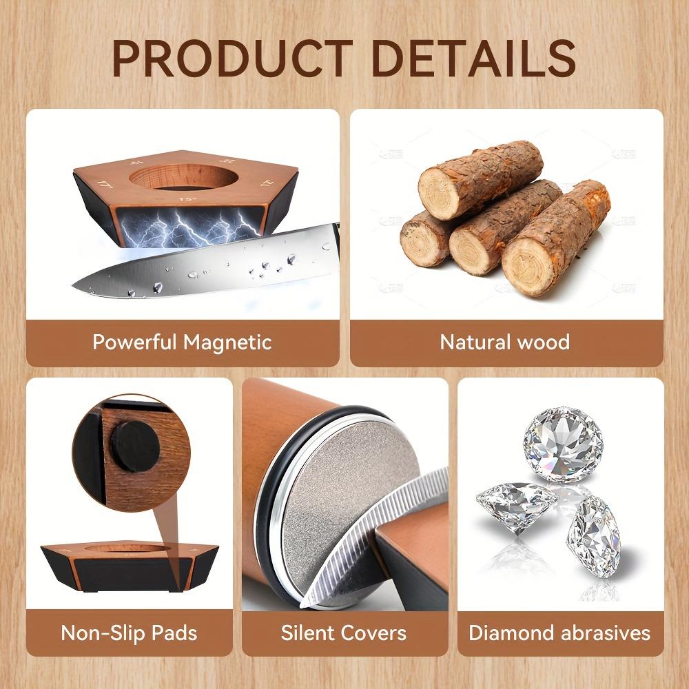 Rolling Knife Sharpener 5 Angles 12, 15, 17, 20 & 25 Degrees Rolling Sharpener for Chef Knives, rolling knives sharpener, Cleavers, and Cooking Knives Kitchen Cutting Wooden Modern, afilador de cuchillosknife, sharpener, set