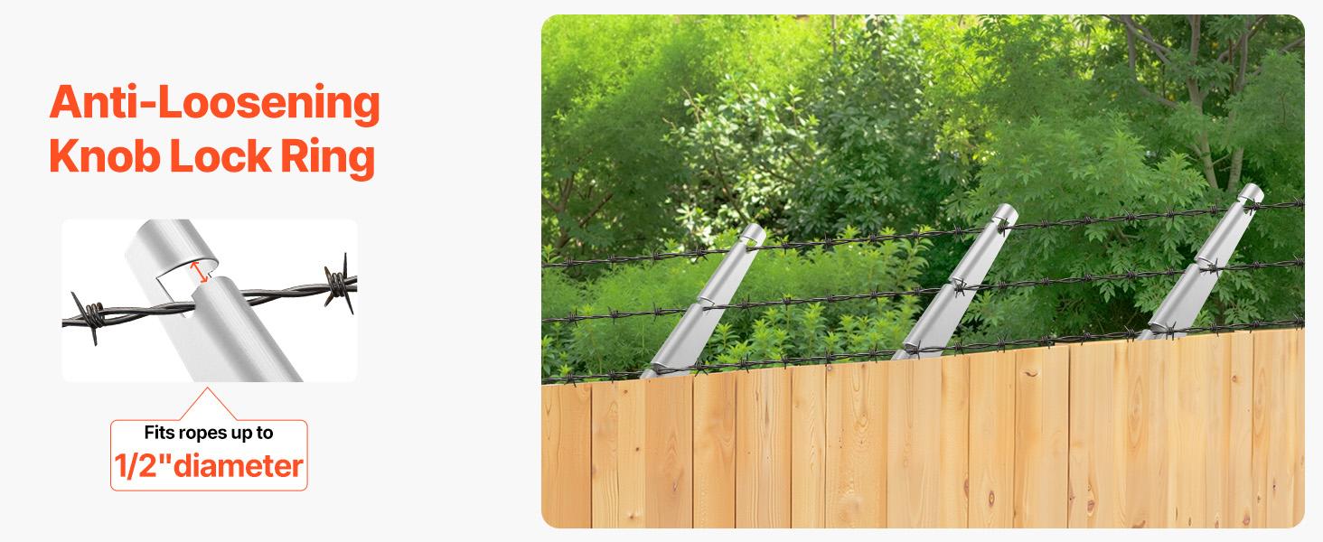 VEVOR Barbed Wire Arm, 10 Packs 12.2 in Fence Post Extender, Flat or Surface Mounted, Galvanized Steel Fence Height Extender, Protect Privacy and Prevent Pets Jumping Off, for Outdoor Wood Concrete Fences