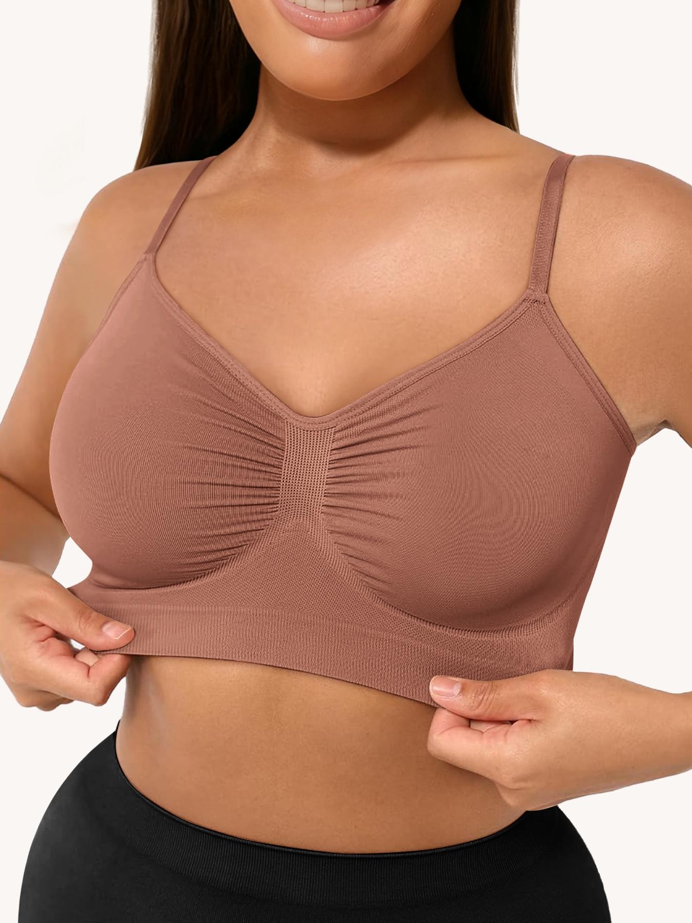 Women's Everyday Bra Wireless Bralette, Seamless Comfortable Fitted Tank Top, Medium Support, Buckleless Design, All Seasons Wear