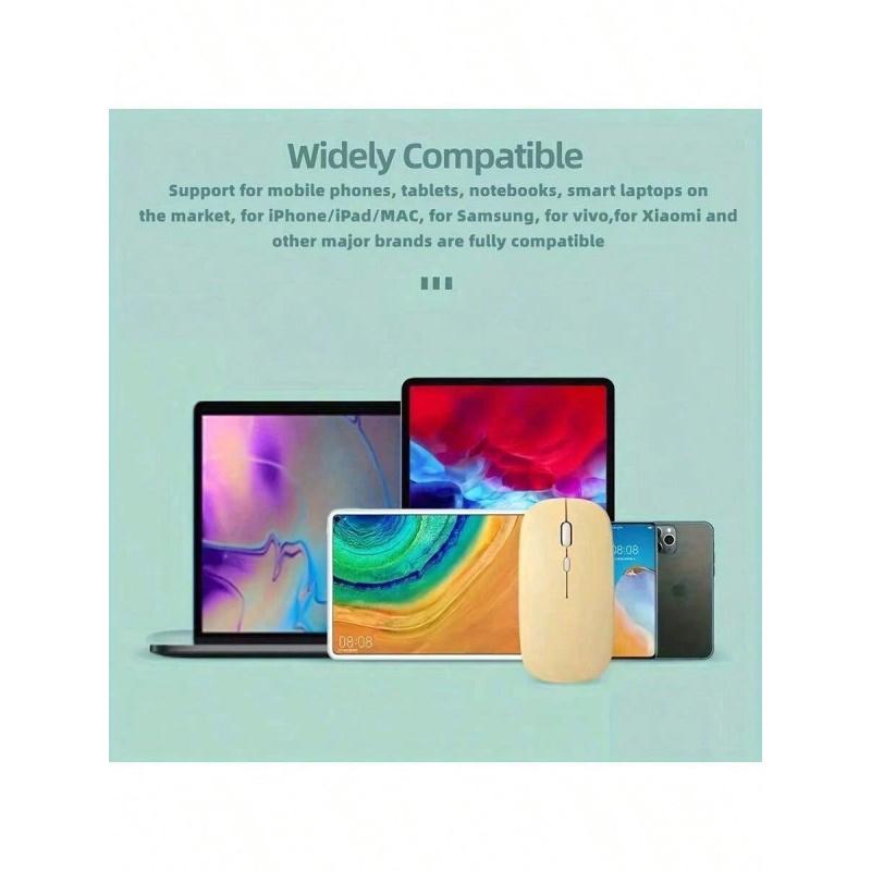 Macaron-colored plastic wireless silent mouse, suitable for iPad and laptops (batteries not included); universal wireless mouse - compatible with iPad, tablets, MatePad, Xiaomi tablets, Android, Windows tablets, laptops, and notebooks - compact and portab