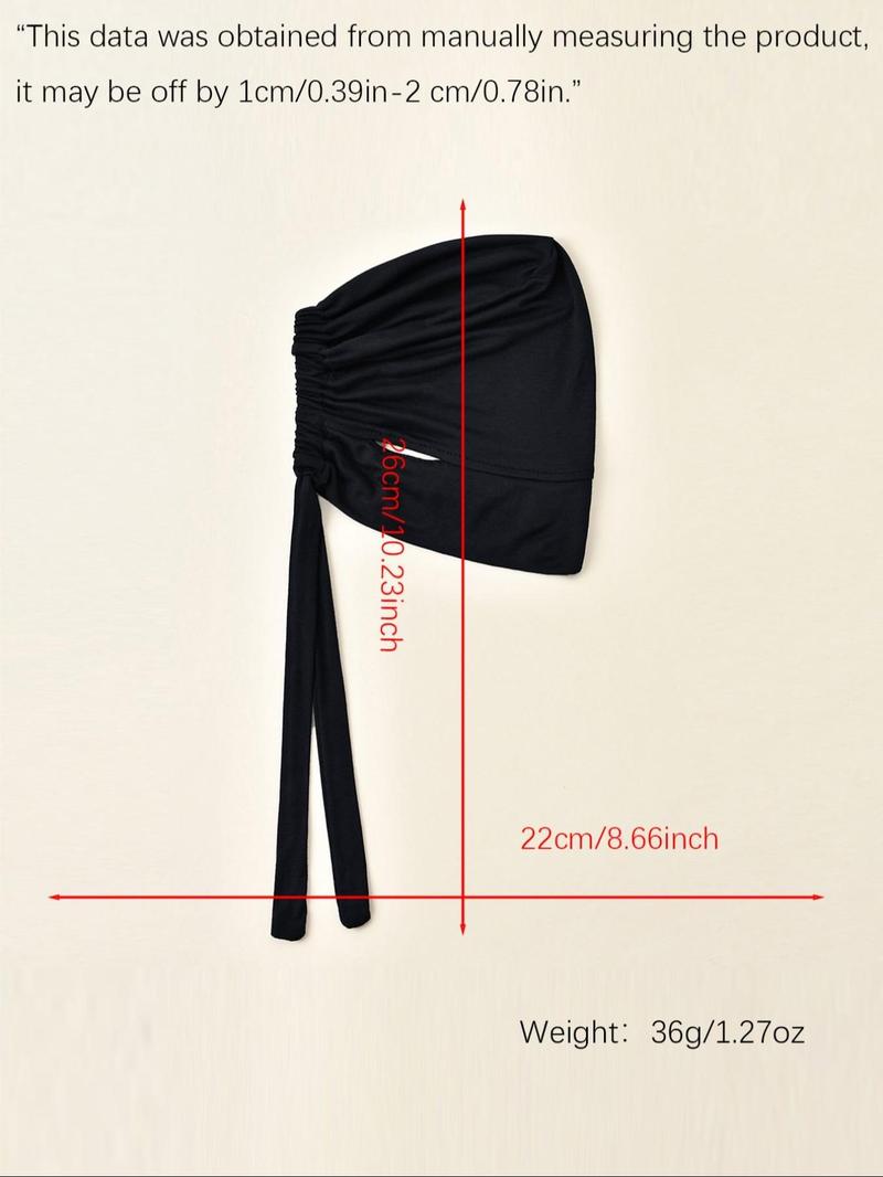 Women's Solid Color Turban Hijab with Ear Hole, Breathable Comfortable Hijab for Daily Wear, Fashion Accessories for Women & Girls