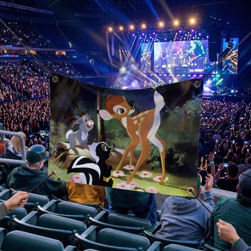 B-Bambi CARTOON Flags Multi Size Atmosphere Flag, Cheerleading Hand Pulled Banner, Portable Outdoor Event Flag & Wall Decor for Sports, Parties, Home and Room Decoration