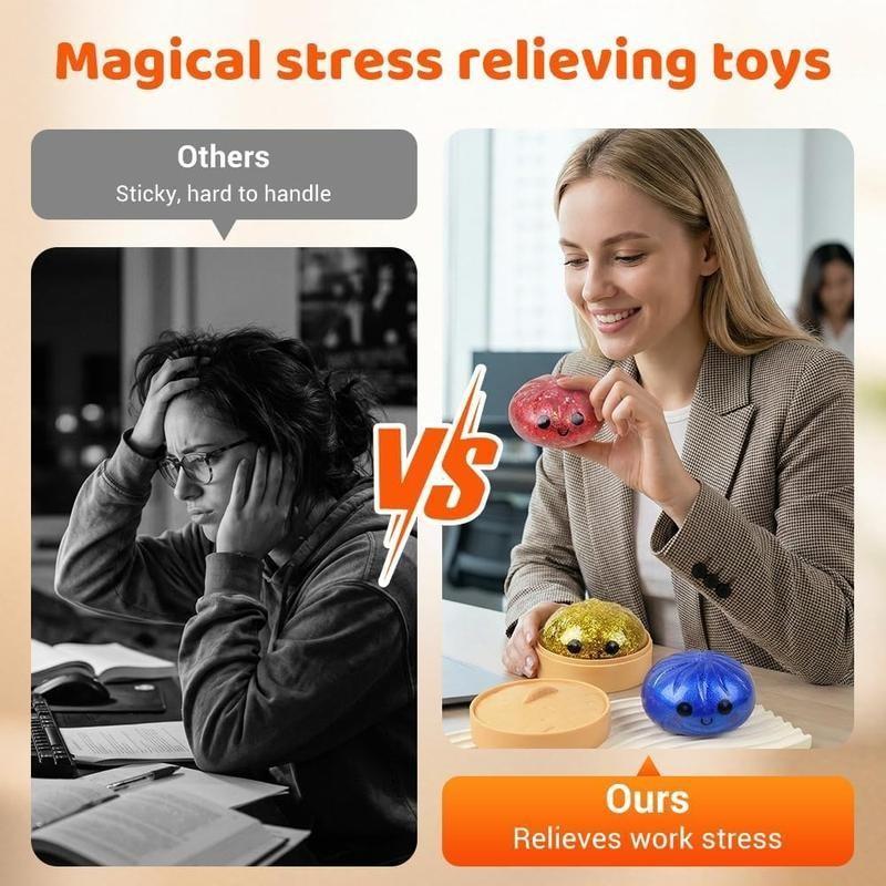Cute Big Bun Decompression Toy, Relieves Anxiety, Soft Tpr Material, Unboxing Surprise, Holiday Gift, Office Desktop Accessory, Squishy, Squishies Fidgets