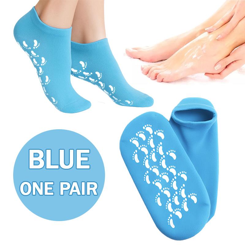 Moisturizing Socks, 1 Pair Moisturizing Gel Socks，Soft Feet Moisturizer Spa & Pedicure Socks for Dry Cracked Heels, Calluses,Gel Spa Socks for Repairing (Blue/Pink), Christmas gift