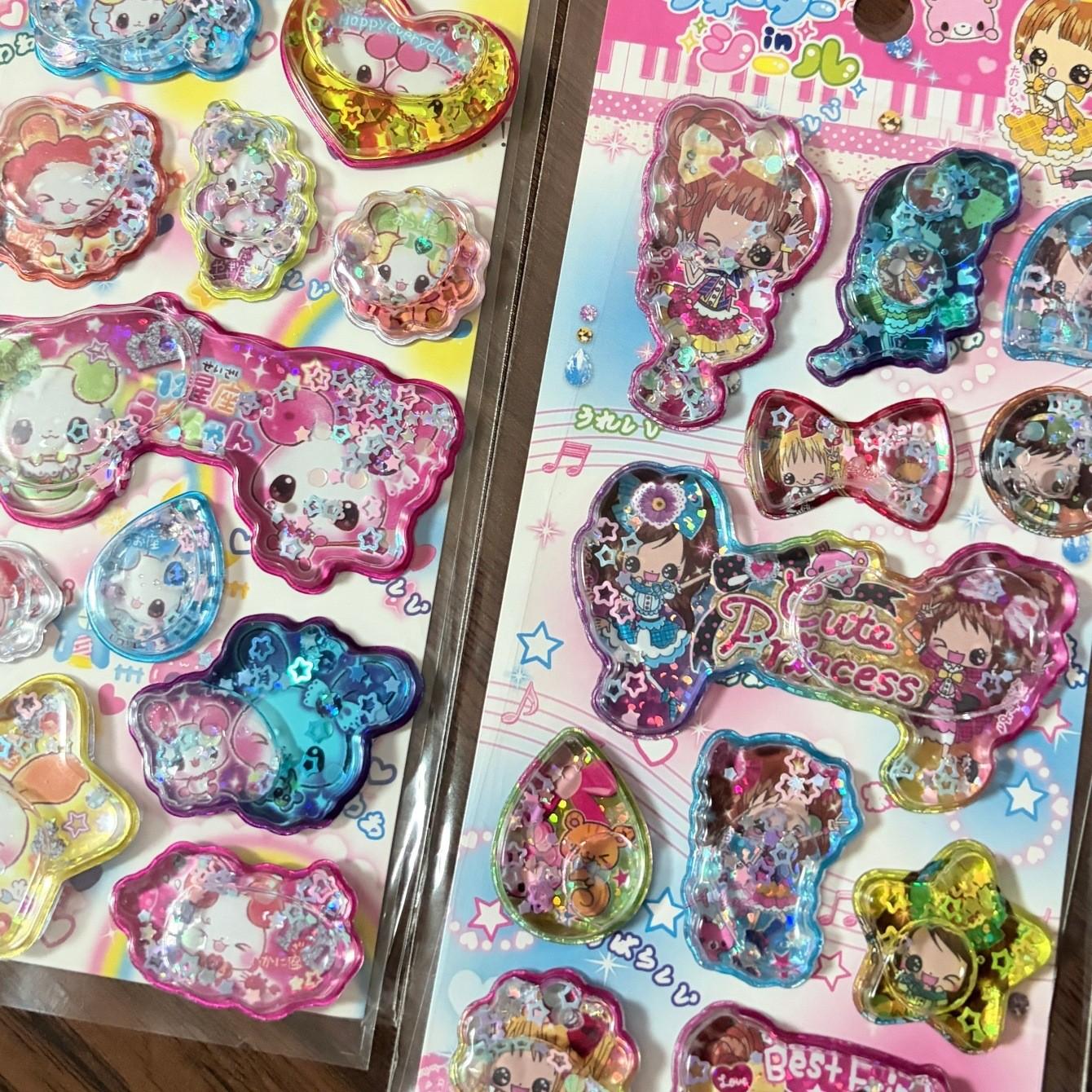 Cute Cartoon Bubble Sticker, Thick 3D Foam Decal, Girl & Bear Design, Phone Decoration, Notebook Planner DIY Decor, Adhesive Exchange