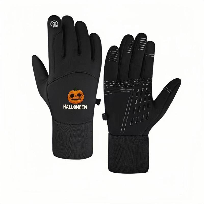 1 pair with Studios Halloween Horror Nights Pumpkin HalloweenCostume Horror Nights Pwinter gloves Touchable gloves Touch Screen Breathable Running unisex sports gloves Soft holiday gifts Cozy Trendy Modern
