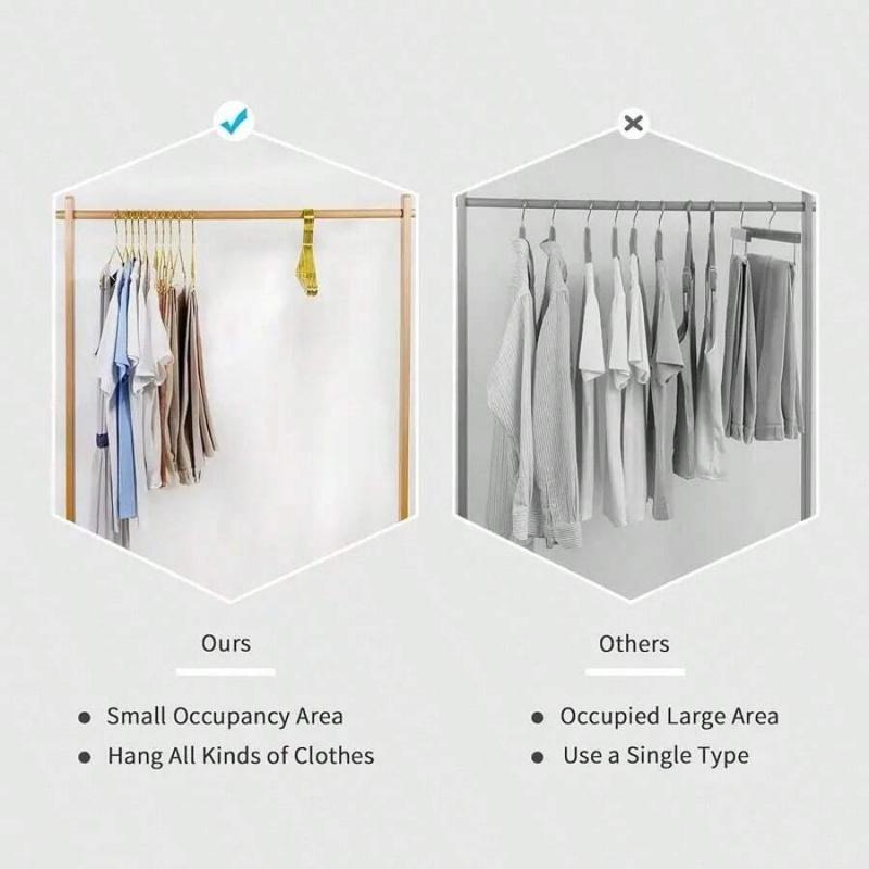 Premium Golden Metal Hangers (Set of 10) - Non-Slip, Durable & Slim Space-Saving Closet Organizers