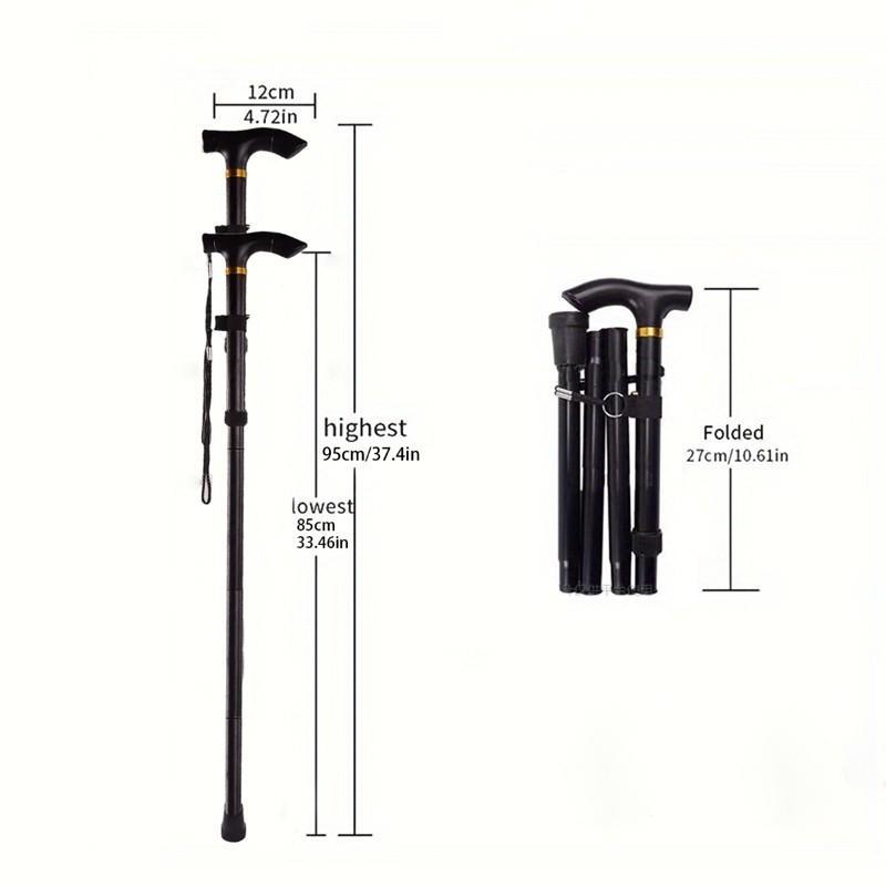Adjustable Height Folding Cane, Collapsible Portable Lightweight Walking Stick Tool for Men Women Seniors, 5-Level Adjustable Mobility Aid Equipment, Canes for Seniors