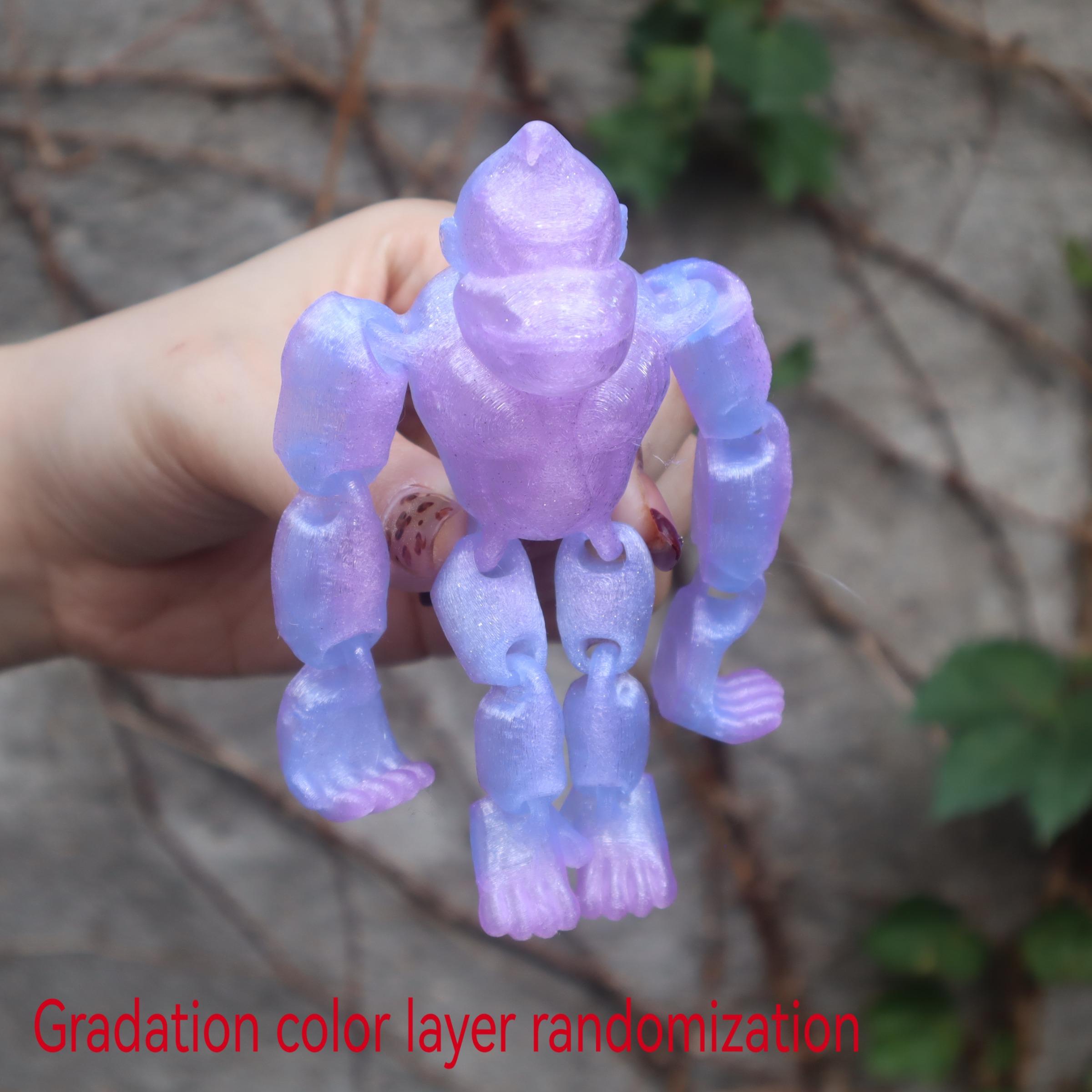 3D Printed Gorilla Figurine Game Dream Doll Set, Jointed, Hanging Door Decor, Home Office Use, Perfect for Birthday Parties, Collectible Figurines