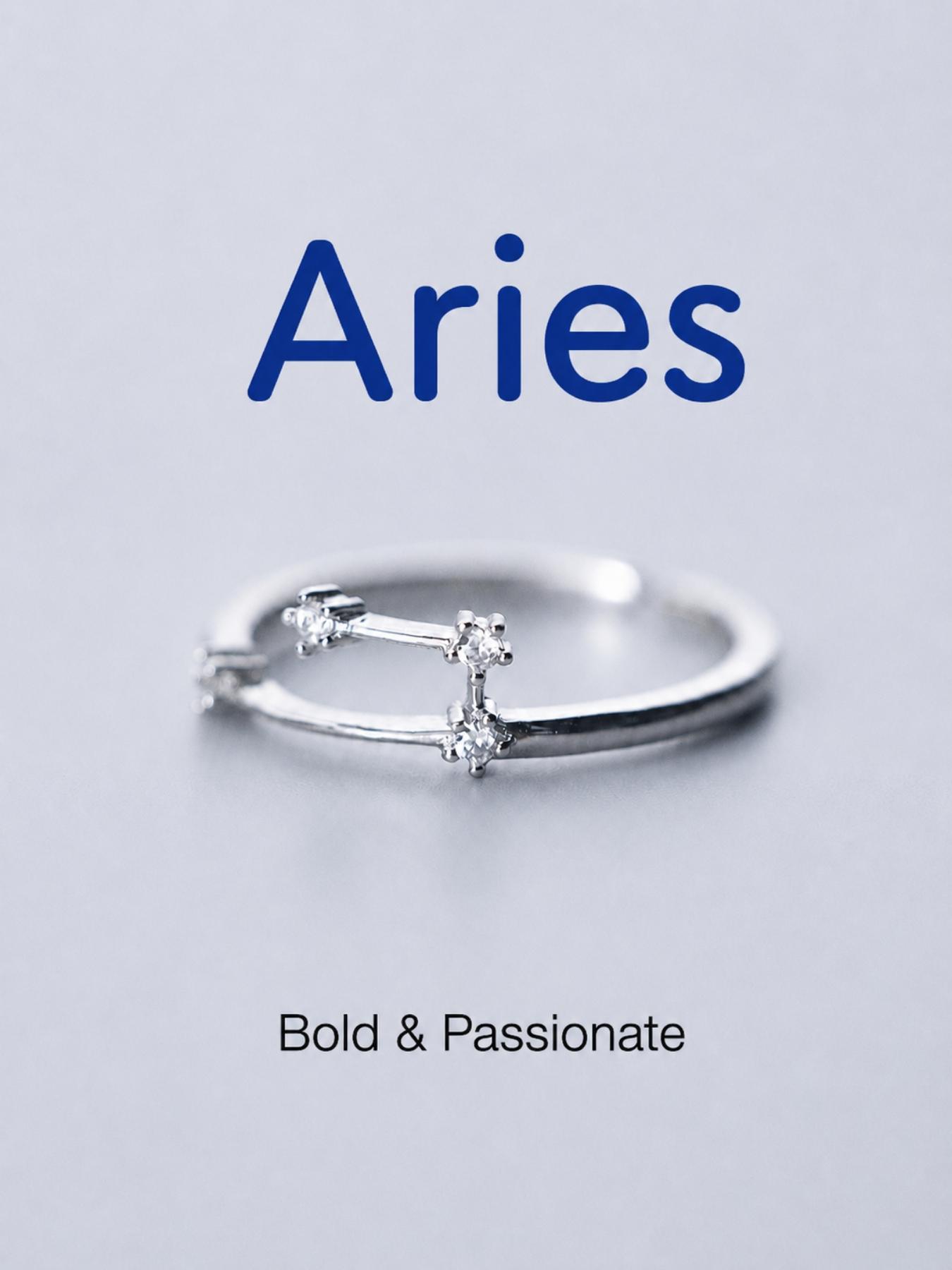 12 Zodiac Constellation Rings Set, Adjustable Open Star Sign Rings, Silver Tone Astrology Jewelry for Women, Fashion Ring
