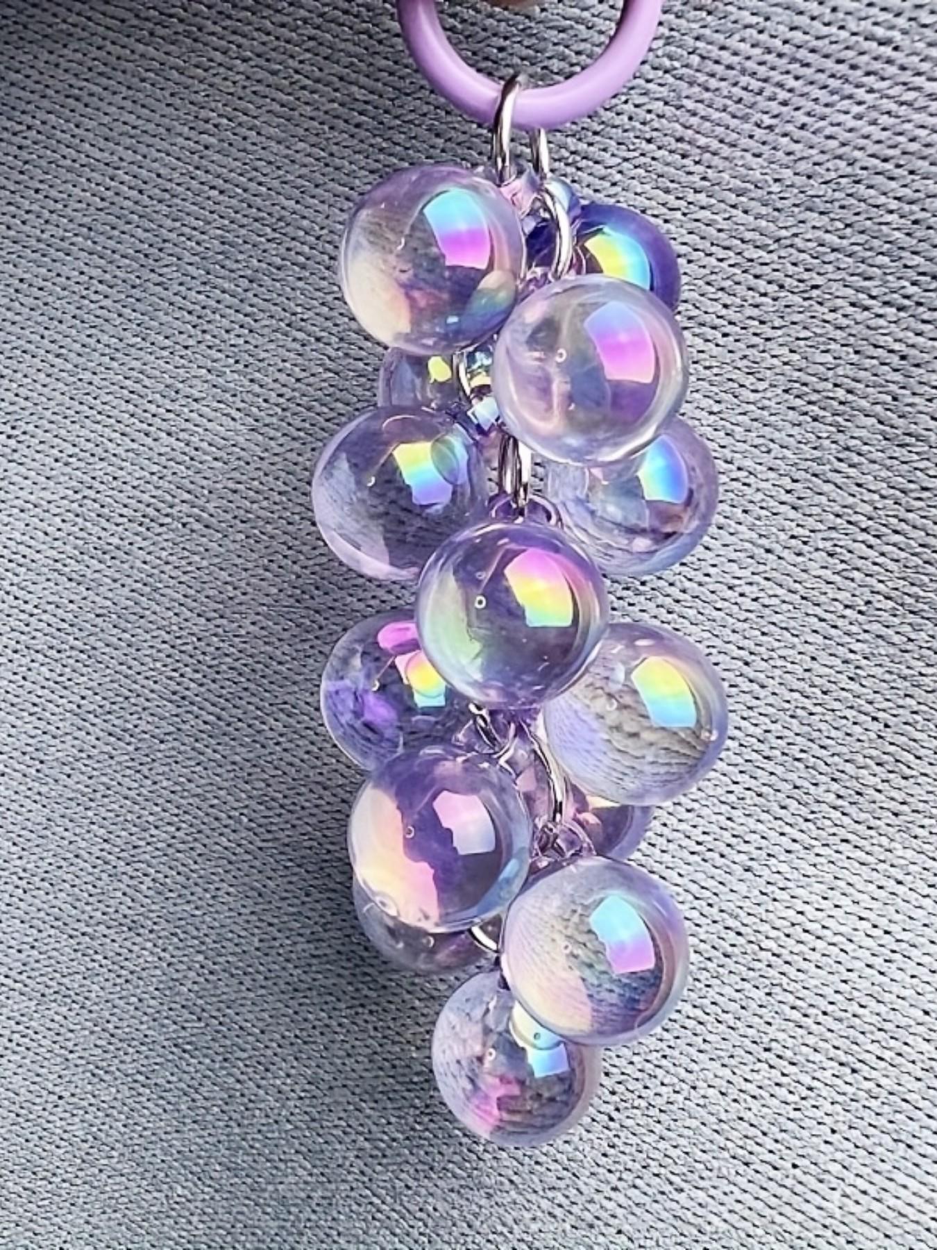 A New 16MM High-Transparency Uv-Coated Colorful Grape Bead Short Mobile Phone Chain, Suitable for Bags And Keychains, Available in Various Colors