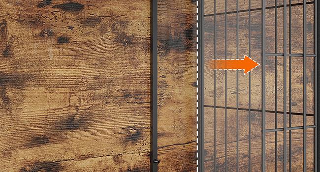 HOOBRO Dog Crate Furniture for 2 Dogs, 63" Large Double Dog Crate Furniture with Divider, Wooden Indoor Dog Kennel TV Stand for Medium Large Dogs, Rustic Brown Home Cage