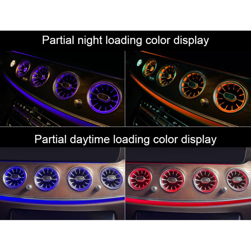 64 Colors RGB Factory-Match Special LED Turbine Air Vent Cover for Mercedes Benz E-Class (W213) - Vehicle Control, Automotive Atmosphere Lamp, Recessed Interior Decoration, Car Light Embellishments, Backlit Speaker Trim Panels, Gift for Boyfriend, Car Atm