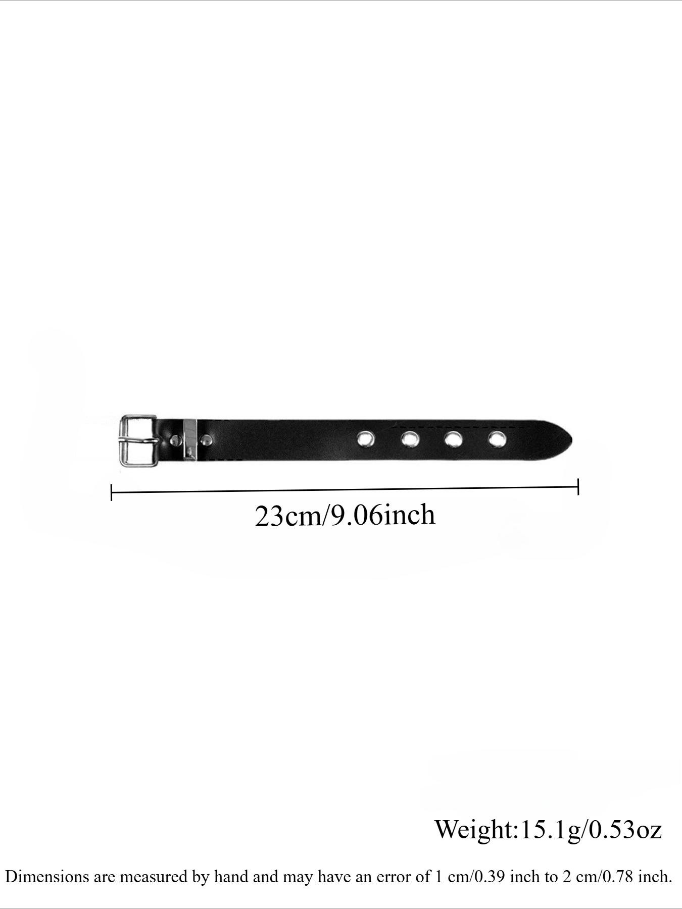 Vintage Punk PU Leather Wide Belt Bracelet, Dark Style Adjustable Wristband, Unisex Street Fashion Party Accessory, Couple Jewelry