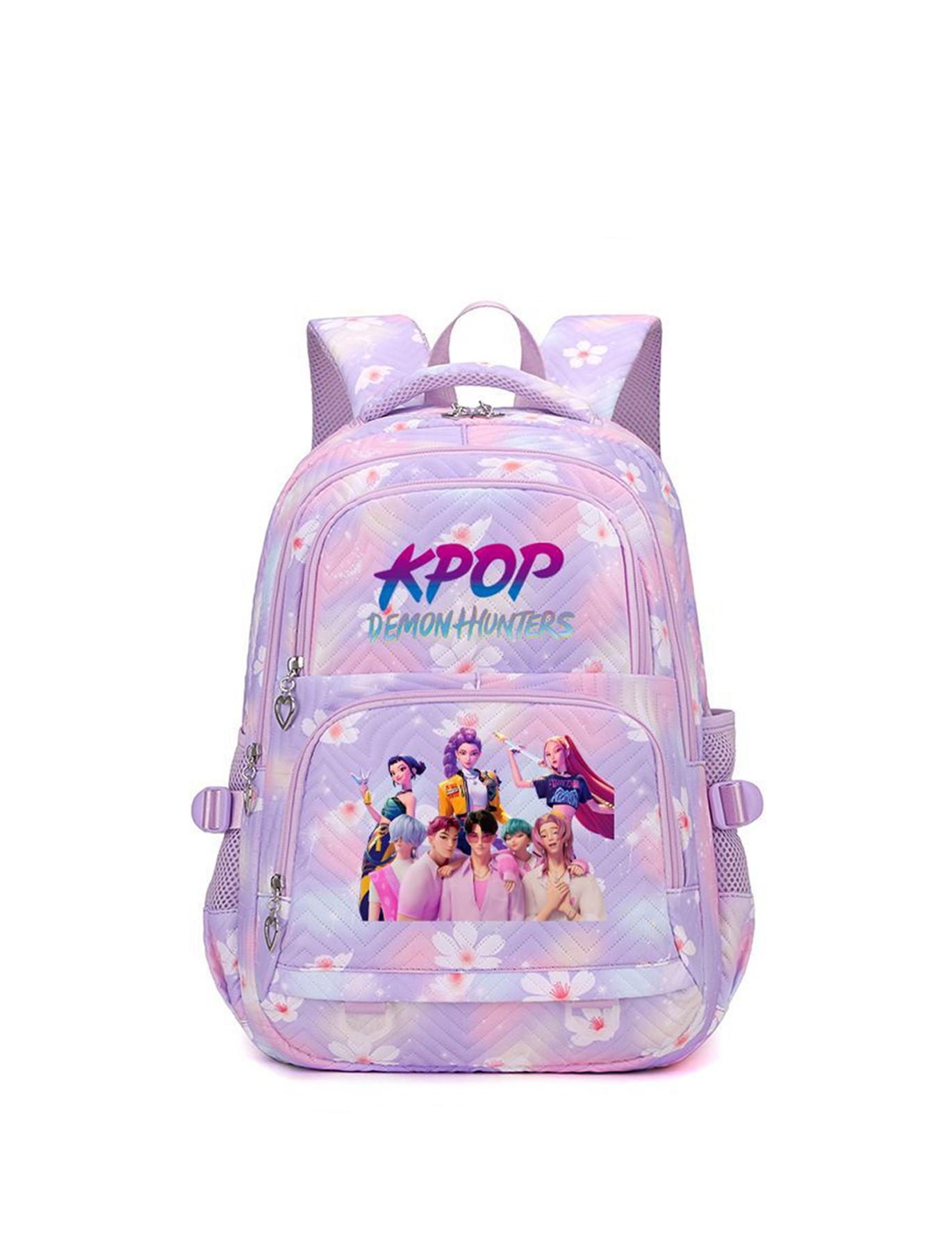 1pc  KPOP Witch Hunt printed backpack for women with zipper closure, fashionable and versatile casual trend, Cute Stylish Daypacks suitable for students to go to school, campus, work, travel, large capacity women's backpack