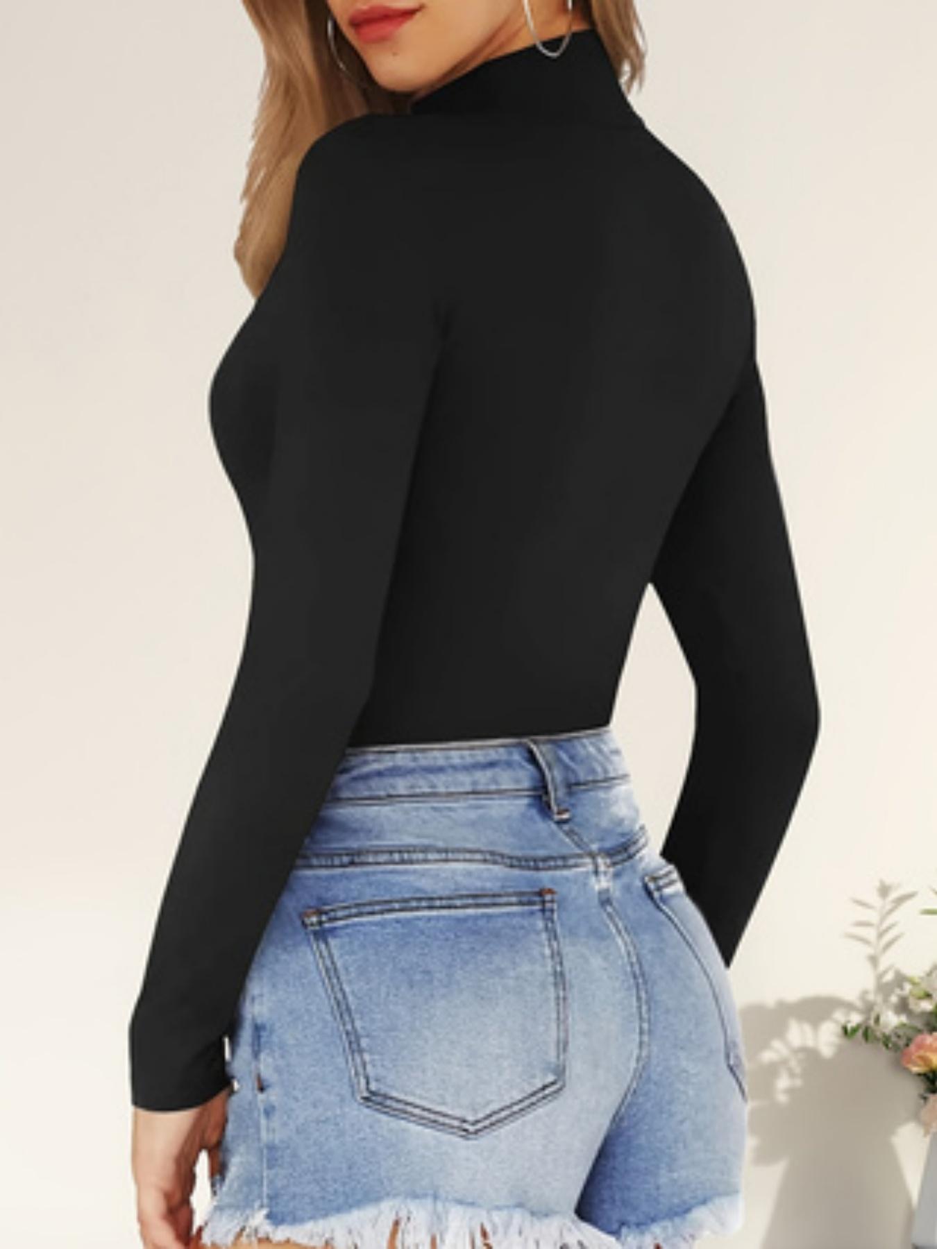 2026 Women's Long Sleeve Turtleneck Bodysuit, Thermal Compression Jumpsuit, Shapewear Base Layer Top, Slim-Fitting, All Seasons