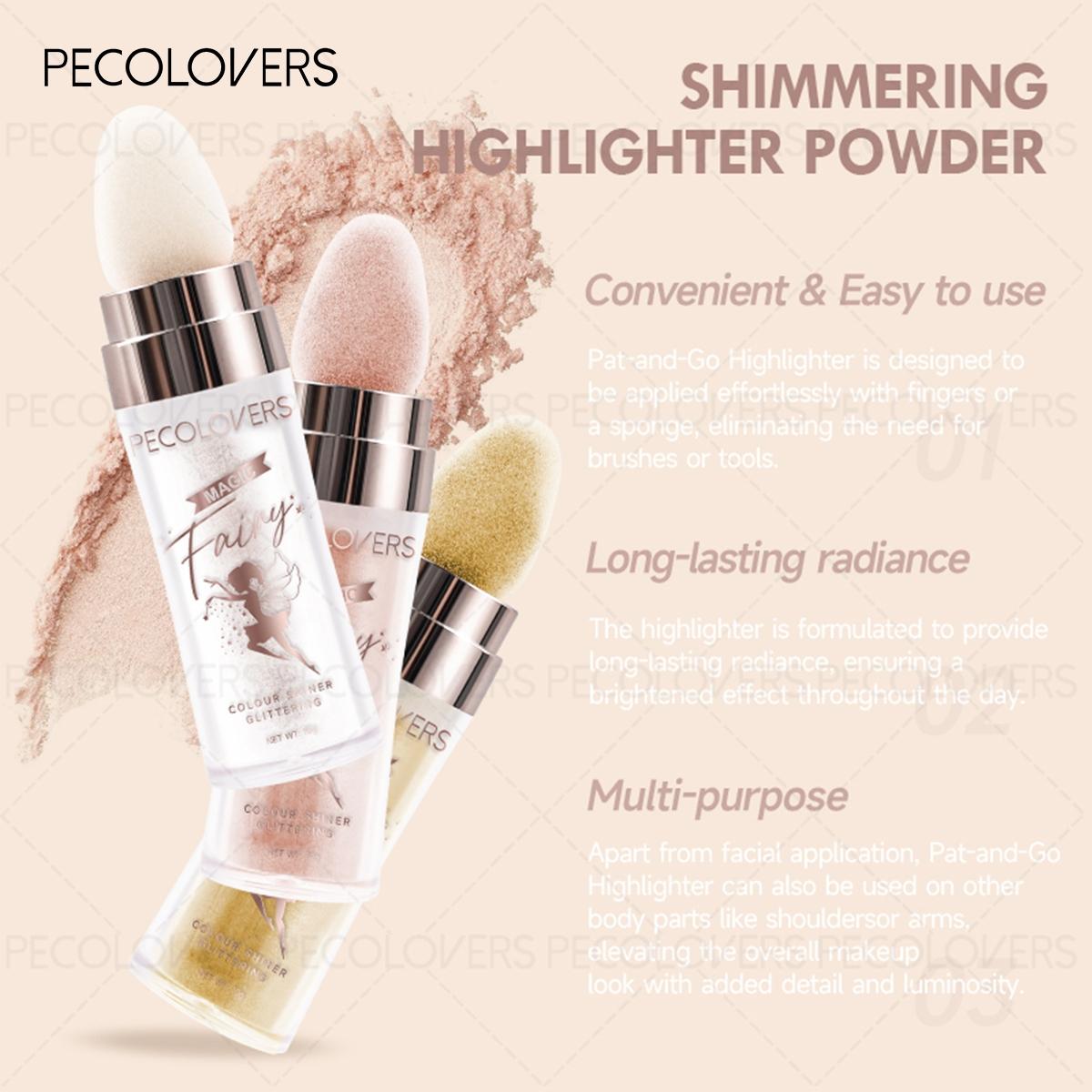1PC Shimmer Fairy Powder White Purple Blue Loose Highlighter Face Body Glitter Wand Makeup Bronzer Illuminator Cosmetic