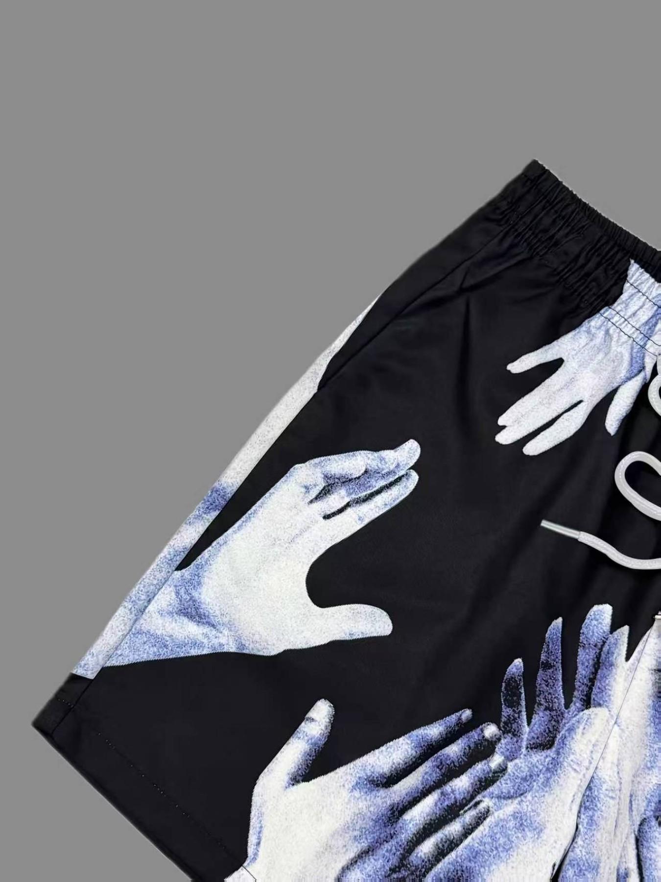 Men's shorts with adjustable waistband and print, perfect for vacations and dates