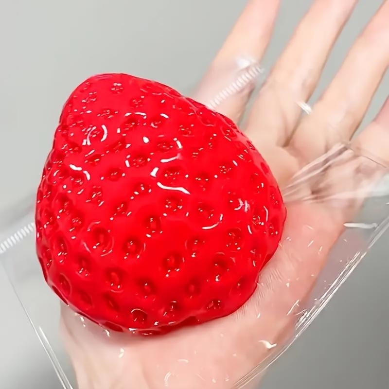 Strawberry Shaped Squeezing and Pinching Music, Silicone Imitation, Mud Like Soft, Hand Squeezed DIY Handmade Crystal Set Toy