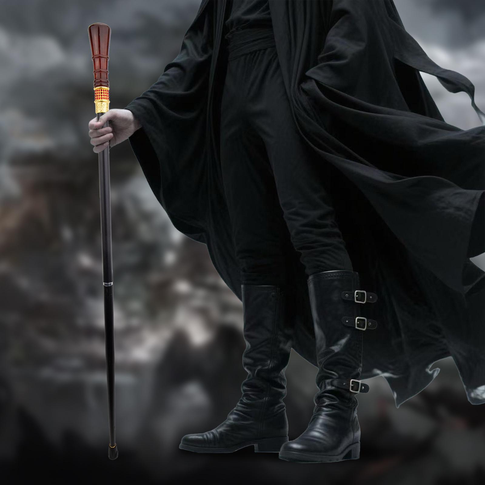 Red Wire Drawing Round Resin Fairy Wands Red Golden Walking Cane Princess Stick Wand Cosplay Wedding Birthday Party Stick 96cm