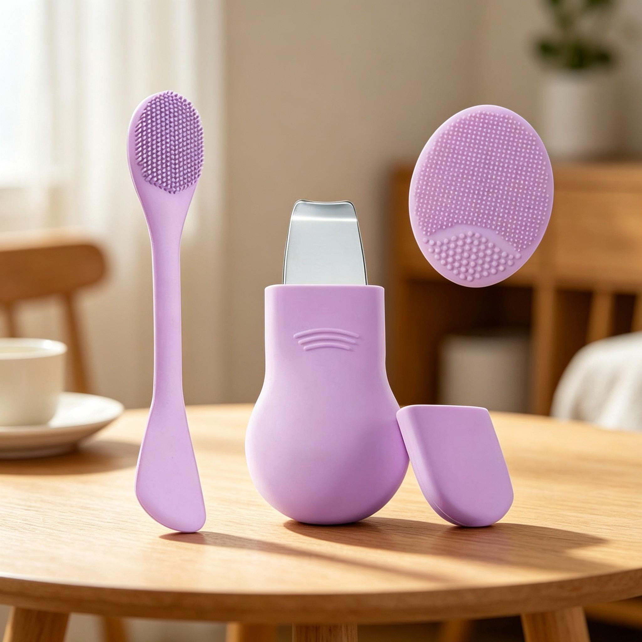 Ultrasonic Facial Skin Scrubber, Deep Cleansing Blackhead Remover, Gentle Exfoliating Spatula, At-Home Pore Cleanser for Women & Men, Facial Cleansing Tool, Facial Cleansing Equipment