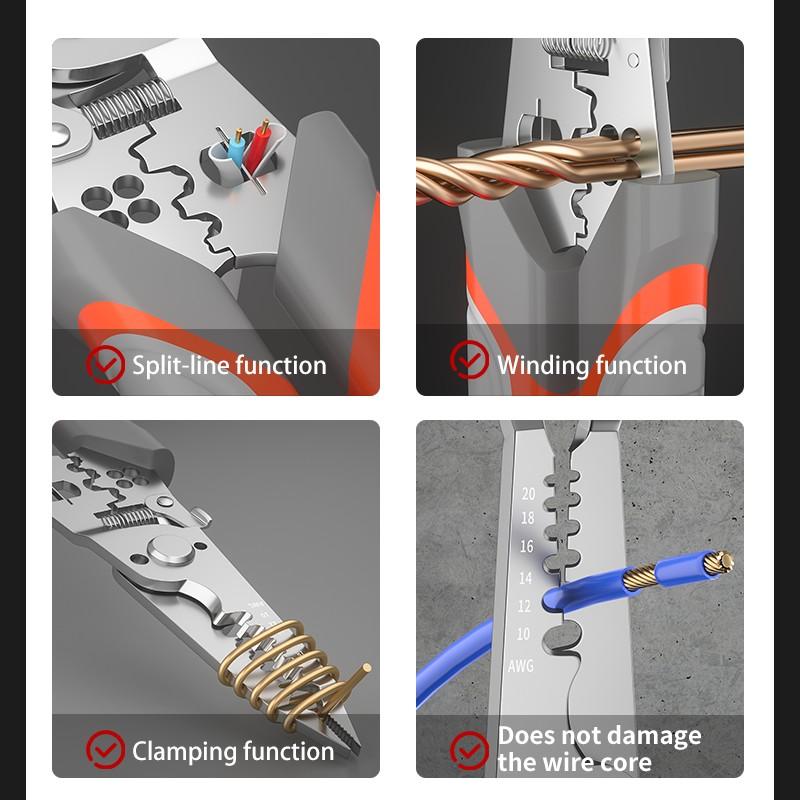 Professional  Wire Stripper Tool, Stripping Cutting Crimping Pliers,  Multi-Function Wire Tool for Electricians Industrial Home, Hand Tools