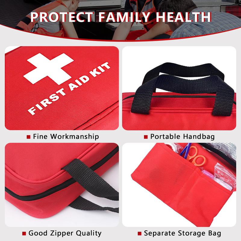 Portable Emergency Kit, 173pcs/bag Outdoor First Aid Kit, Compact Lightweight First Aid Bag for Home, Office, Car, Outdoor, Boat, Camping, Hiking Sterile Gauze Pads Medical Tape Portable Emergency Kit, 173pcs/bag Outdoor First Aid Kit, Compact Lightweight First Aid Bag for Home, Office, Car, Outdoor, Boat, Camping, Hiking Sterile Gauze Pads Medical Tape
