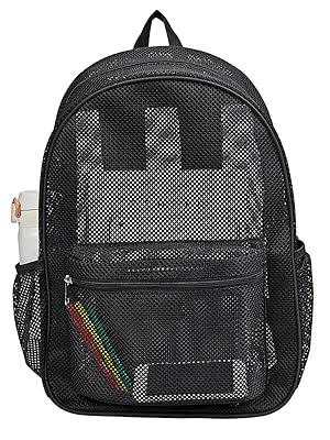 COVAX Large Capacity Heavy-Duty Breathable Mesh Backpack - See-Through College Bag with Padded Shoulder Straps, Easy Access for Swimming, Outdoor Sports, Large Capacity Backpack, Swimming Gear