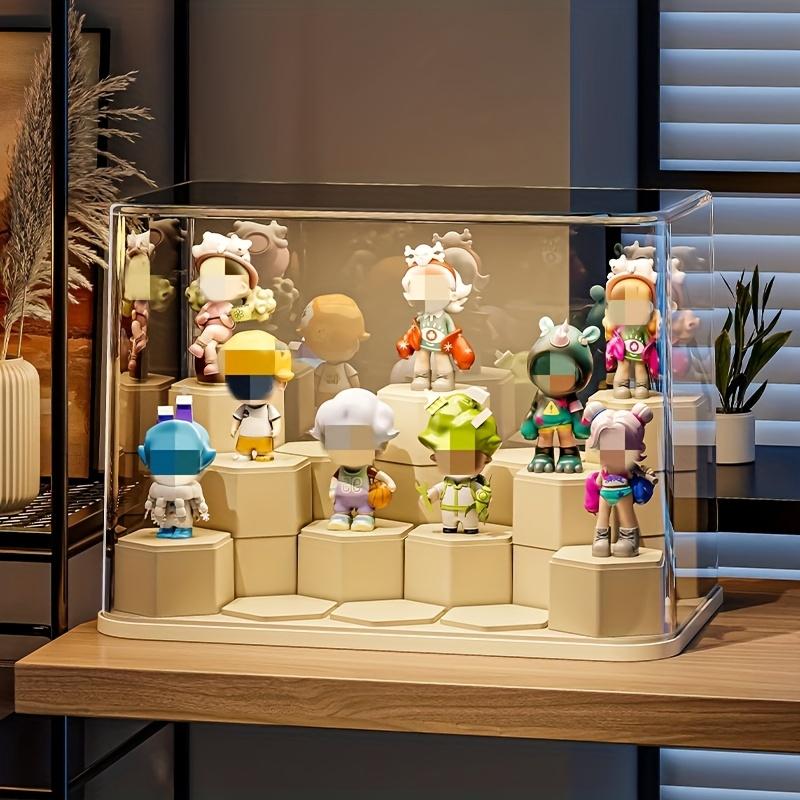 New DIY Doll & Action Figure Display Case, No Assembly Required, Stackable Design, Large Capacity Organizer Cabinet for Action Figures, Collectibles & Blind Box Storage and Display