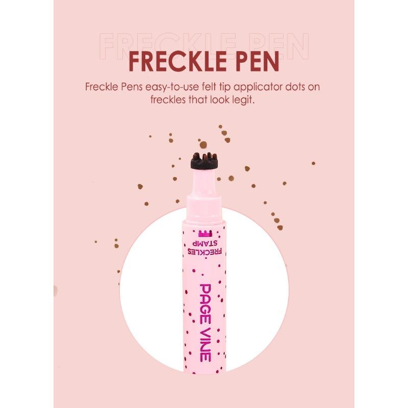 PAGE VINE Natural Freckle Pen Double Head Eyeliner Long Lasting Easy Coloring Makeup Freckle Eyeliner
