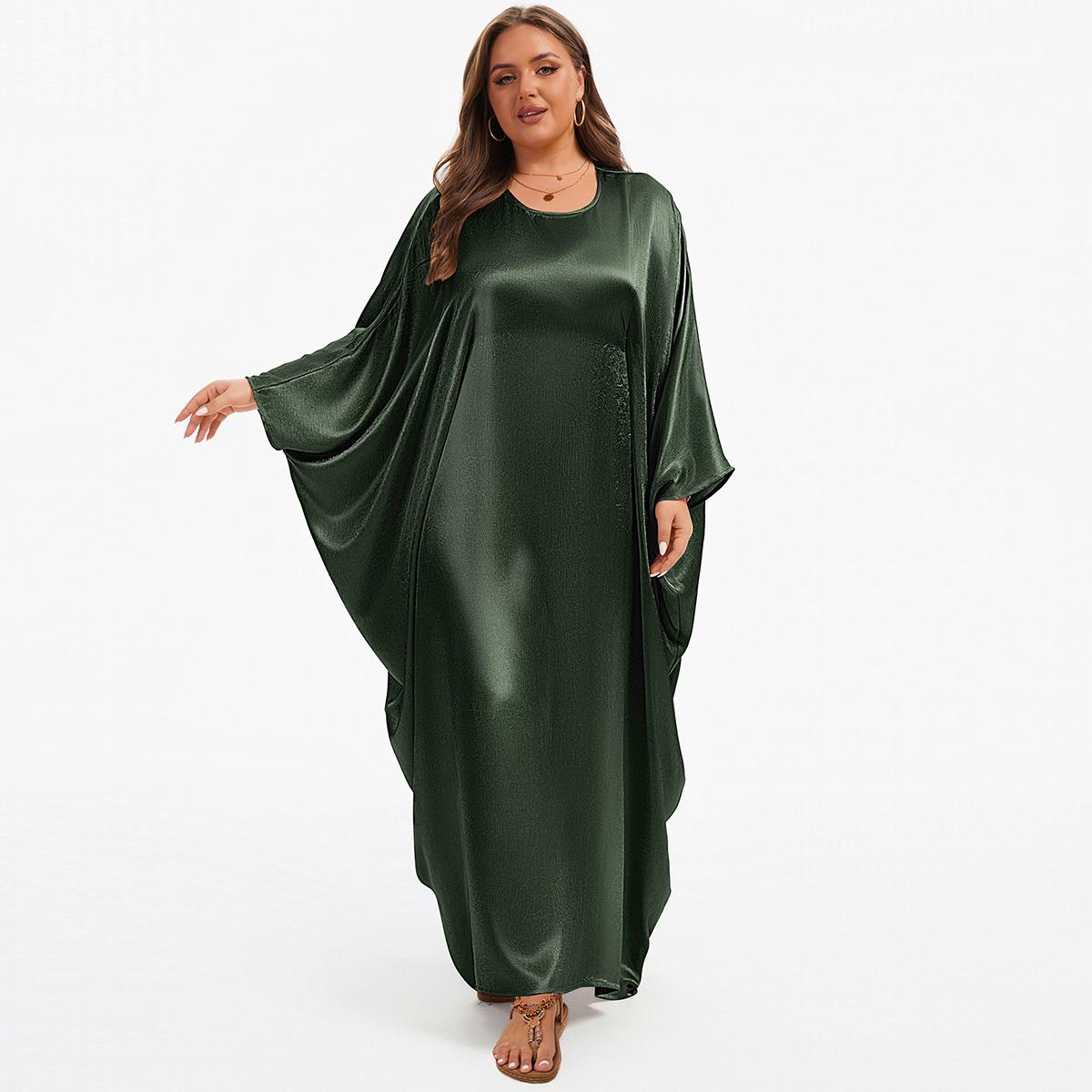 Bsubseach Women Plus Size Kaftan Dresses Moo Moos for Women Swimsuit Cover Up Swimwear Batwing Satin Caftan Beach Dress