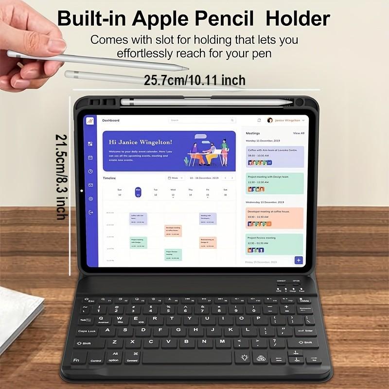 iPad Air 11-Inch Case with Keyboard M3/m2, 7-Color Backlight, 2 Wireless Channels, Compatible with iPad Pro 11, iPad Air 5th/4th Gen