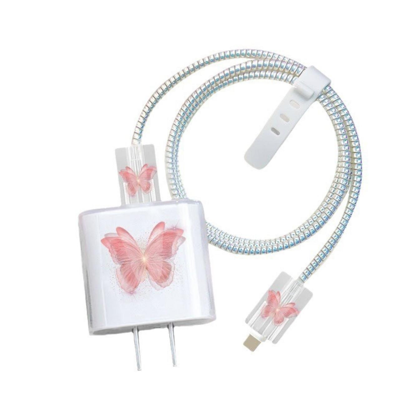 Charger Protector Case with Silicone Strap, Charging Cable Organizer, iPhone Accessories, Protects Charger & Data Cables, Durable