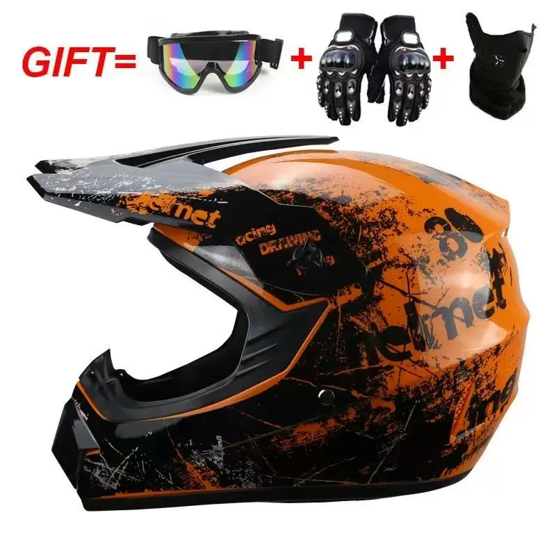Off-road motorcycle helmet, children's motorcycle helmet, youth full-face off-road motorcycle helmet, men's and women's off-road