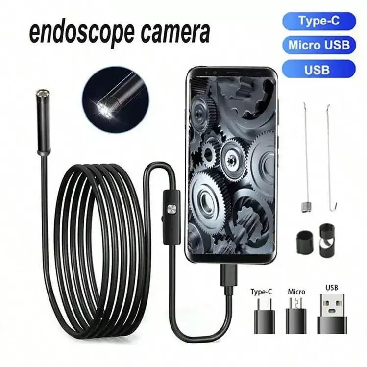 1920P HD Automotive Diagnostic Endoscope Borescope Inspection Camera, 400 Resolution, 8 Adjustable LED Lights, 11.48ft Semi-Rigid Snake Cable, IP67 Waterproof, Plug & Play for iPhone Android (Car Inspecting, Home Repair)