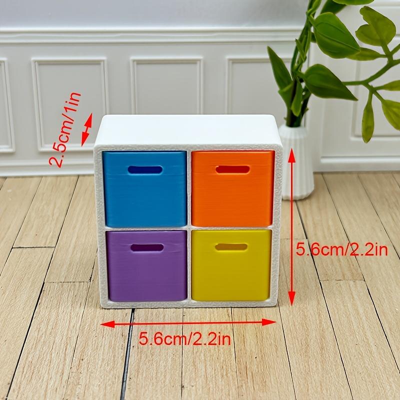 Miniature Dollhouse Cabinet with Four Shelves, Designed for Collectible Figurines. This Plastic Storage Unit Features Four Tiers And Is Suitable for Dollhouses, Providing Scale Furniture for Decorating Mini Rooms And Storing Miniature Items