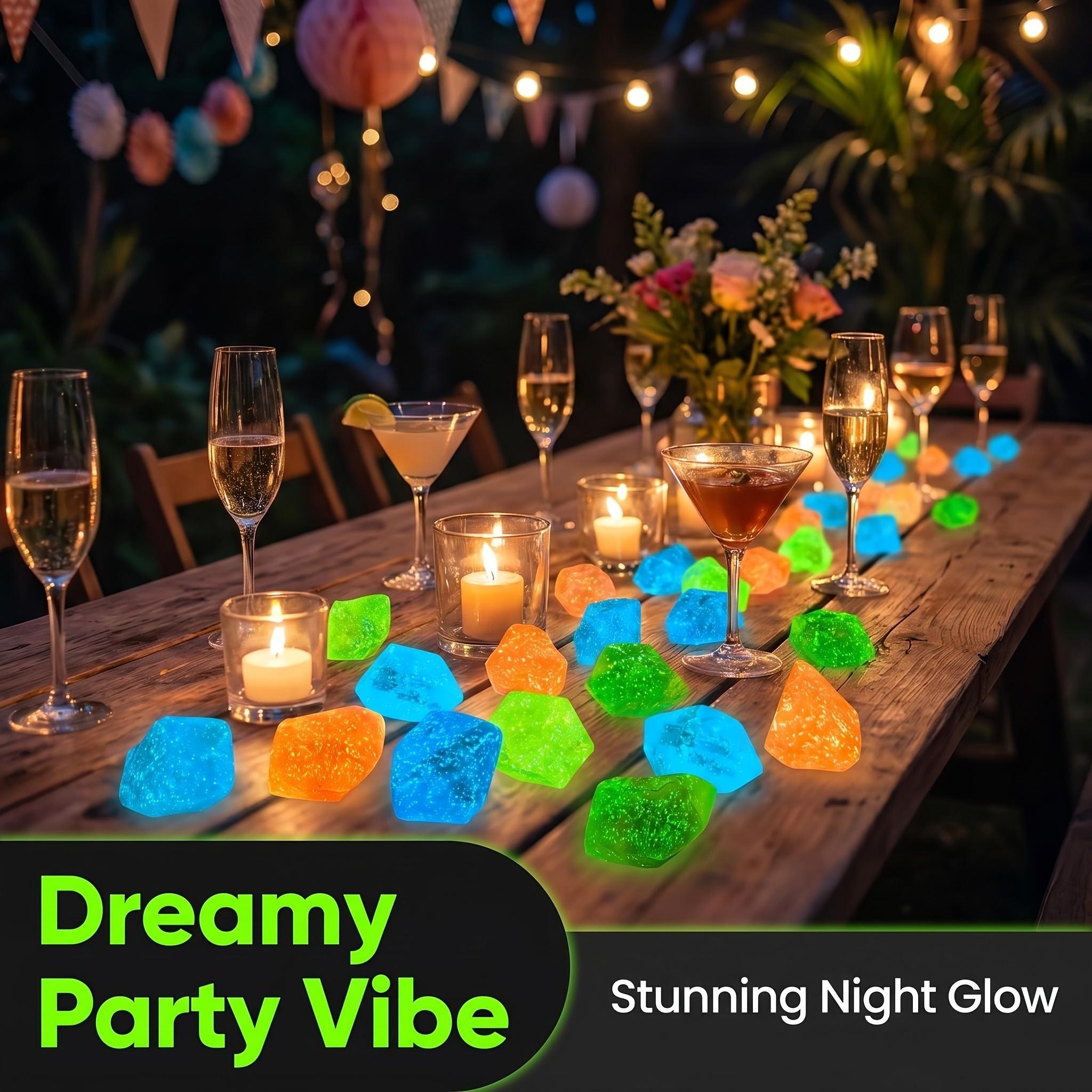 New 16 high-quality simulated starry glow stones, weighing 0.49 pounds, each with a diameter of 1.77 inches, suitable for large garden landscapes, starry sky landscapes, and night lights, are essential items for Halloween/festivals