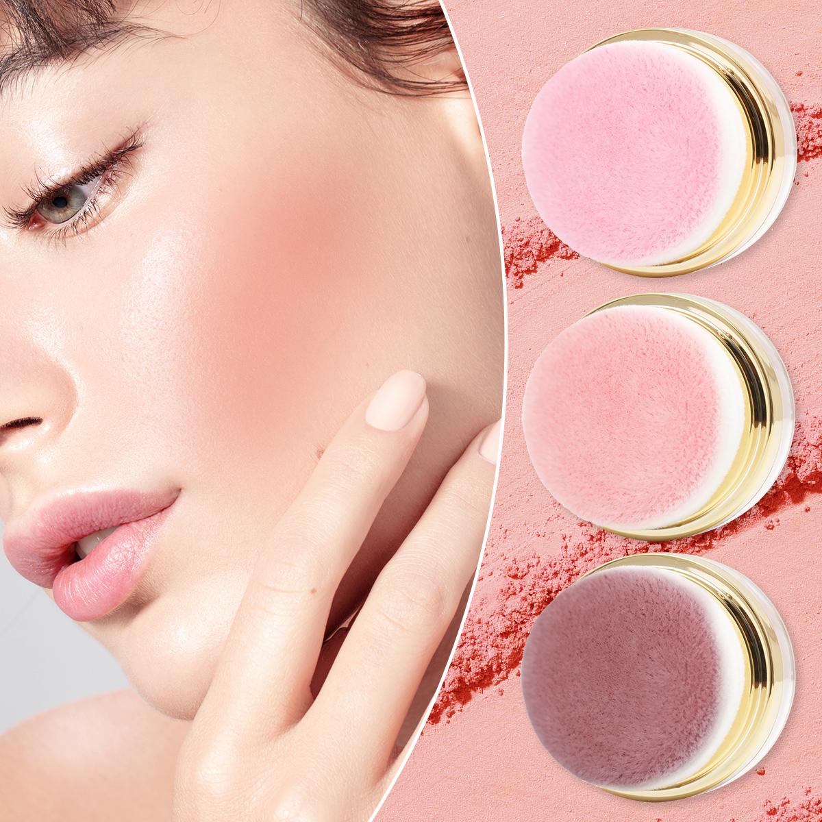 ROSE Three-Color Blush, Including Coral Red, Peach Pink, Frostbitten Red, Turns You Into a Vitality Girl, Suitable For Daily Makeup, Fully Shows Feminine Softness, Holiday Gift, Halloween Gift, Christmas Gift, For Mom And Girlfriend, Compact And Exquisite