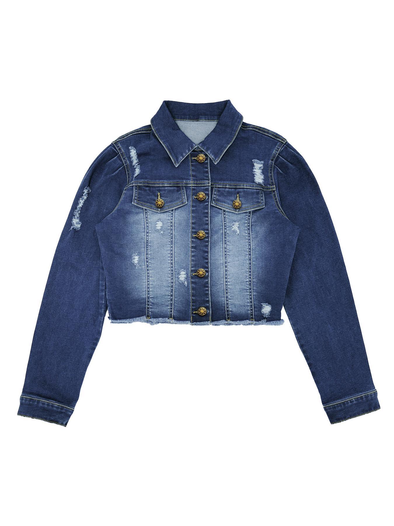 High Elasticity Denim Jacket with Fitted Design, Casual Plain Ripped Style for All Seasons, Long Sleeve Women's Outerwear