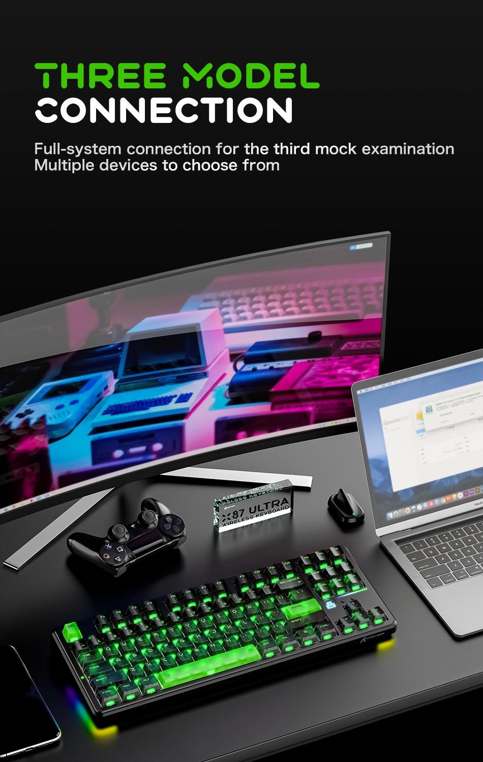 Attack Shark X87 Ultra Wireless Mechanical Keyboard, 8k Wireless Receiver, 8000hz Polling Rate, 10000mah Battery, RGB Lighting Attack Shark X87 Ultra Wireless Mechanical Keyboard, 8k Wireless Receiver, 8000hz Polling Rate, 10000mah Battery, RGB Lighting