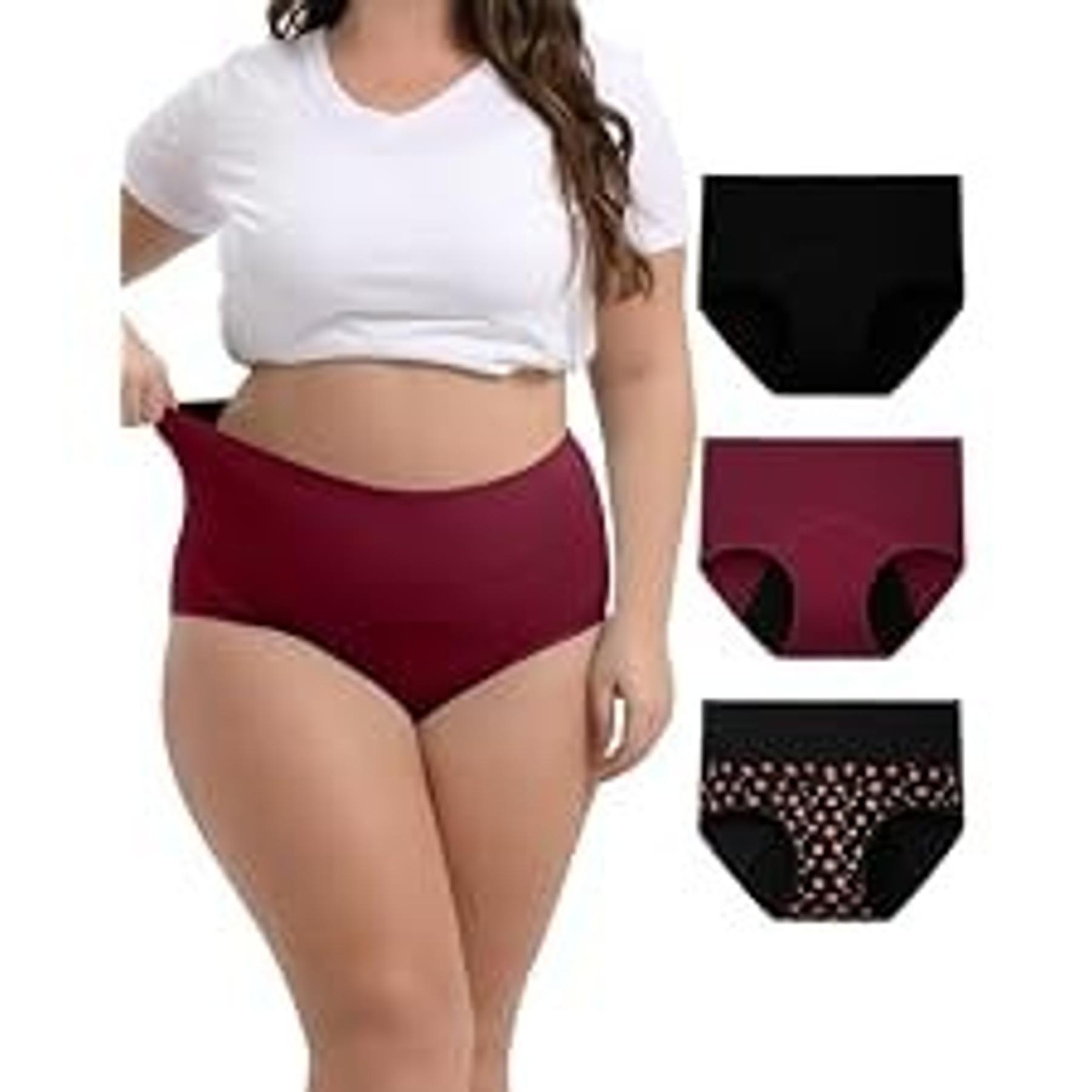 Plus Size XL-6XL Big Curvy Woman Cotton Underwear High Waist Briefs 5-Pack(Gift)