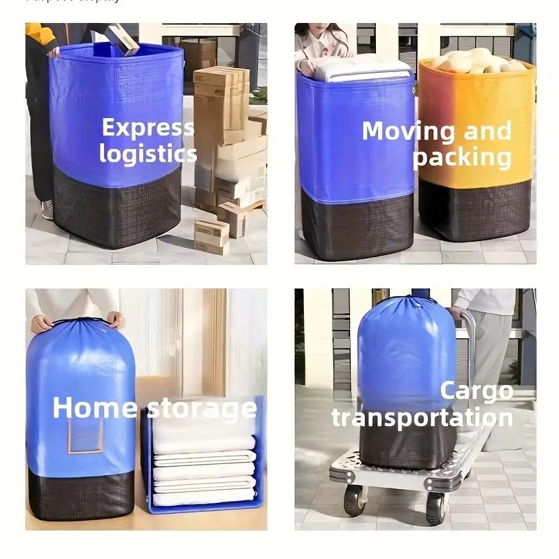 Moving Bag with Durable Handle and Secure Drawstring Closure, Large-Capacity Foldable Space-Saving Storage Tote Bag for Moving, Travel and Dormitory Use, Storage Carrying Bag