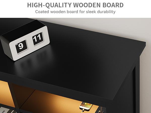 DWVO Farmhouse TV Stand for TVs Up to 65 Inch, Modern Entertainment Centre with Power Outlet, TV Shelf with Storage Cabinet, Television Stands for Living Room, Media Console, 59"