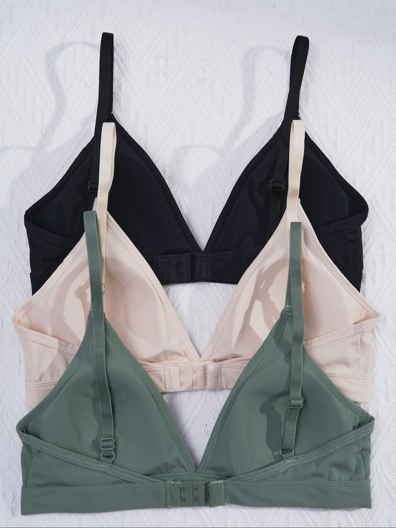 Women's Wireless Bralette Set, Everyday Medium Support Knit Fabric, Removable Pads, Adjustable Straps, Soft & Lightweight Casual Design