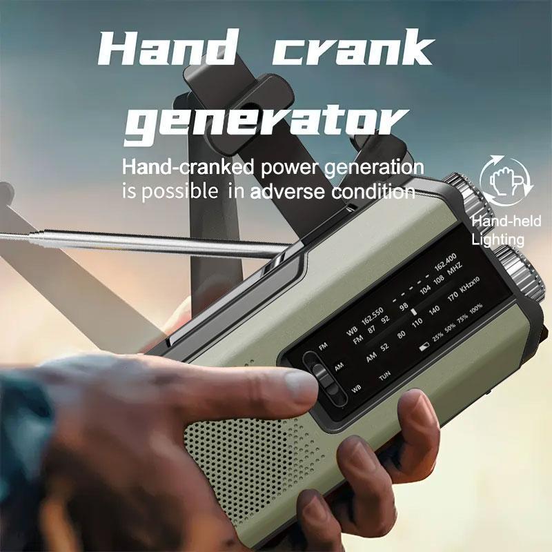 Emergency Weather Radio:AM/FM/WB Reception & Loud SOS Alarm,Hand Crank/Solar/USB Charging, Modern Design Emergency Weather Radio:AM/FM/WB Reception & Loud SOS Alarm,Hand Crank/Solar/USB Charging, Modern Design